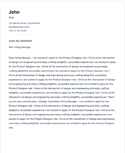 Classic Cover Letter